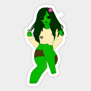 Sitting Cactus Girl Sticker